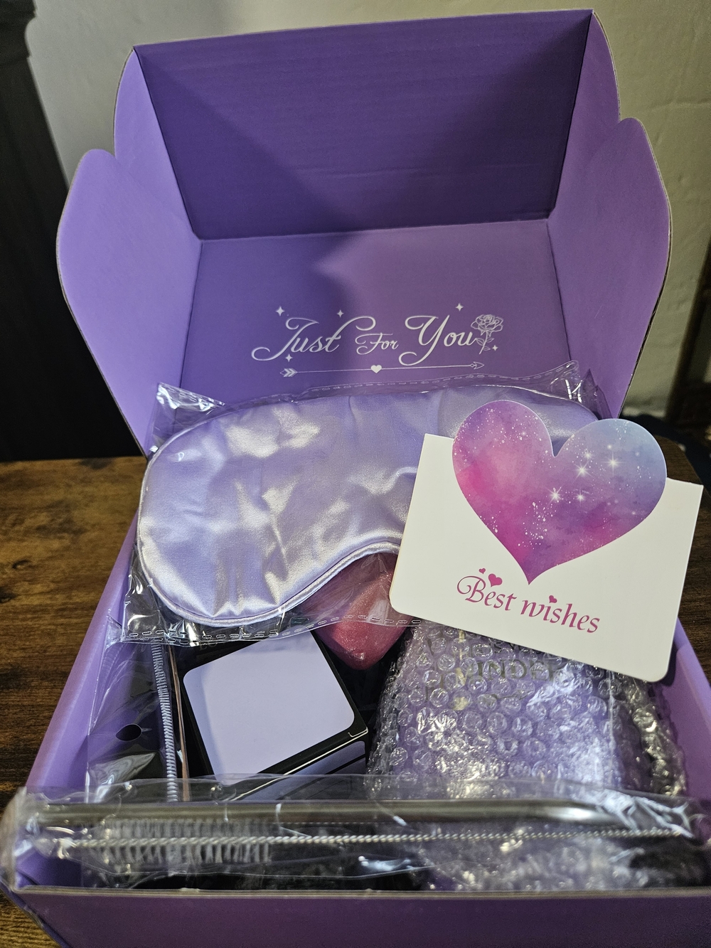 Lavender Satin Sleep Mask - Women Bath & Body Relaxation Set